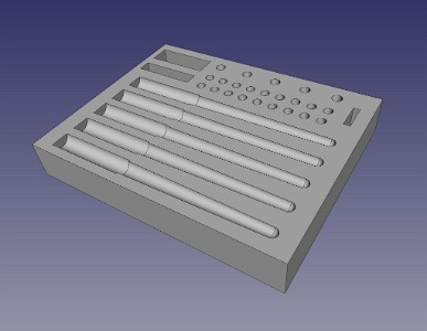 Pilot Parallel Pen Storage FreeCAD Design    &#169;  All Rights Reserved
